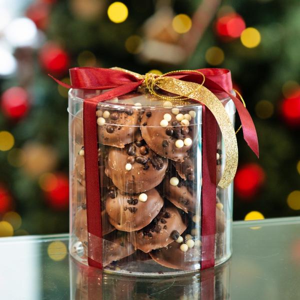 Σαμπλέ κακάο με επικάλυψη βελγικής σοκολάτας γάλακτος.